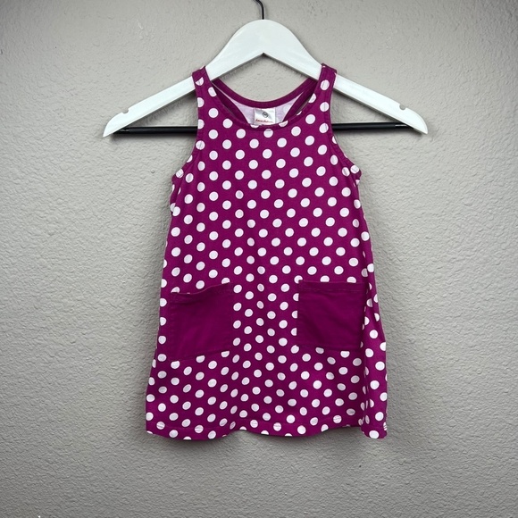 Hanna Andersson Polka Dot Sleeveless Sundress in Magenta and White Sz 100CM - Picture 1 of 7